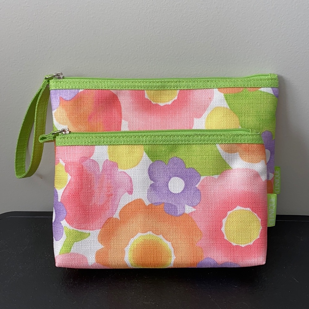 Set of Springtime Flowers Clinique Makeup Bags